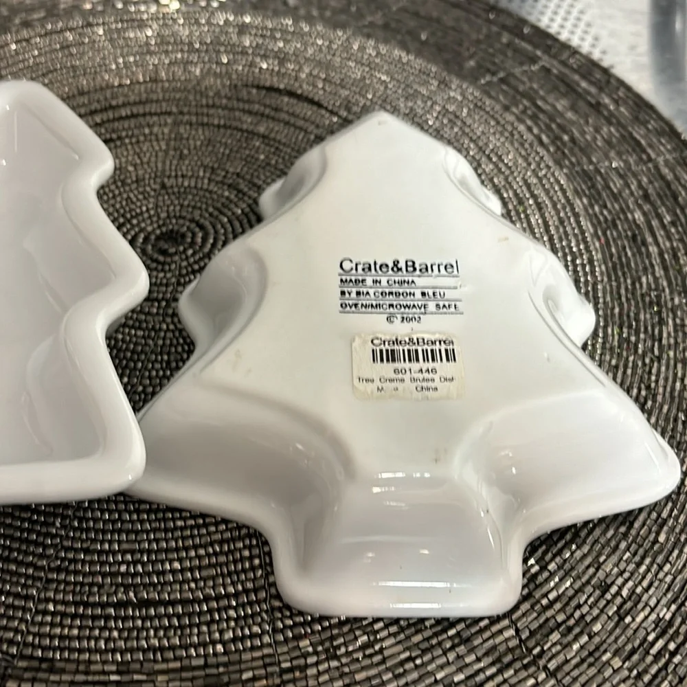 Set of 2 Crate & Barrel Tree Ceramic Trays